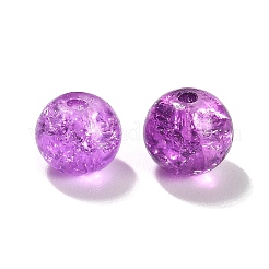 スプレープリントクラックガラスビーズ連売り  ラウンド  青紫色  6.5x5.5mm  穴：1.5mm  約1667個/500g&nbsp;CCG-XCP0001-08