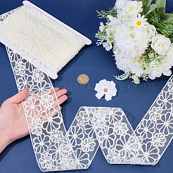 10Yards Polyester Embroidery Mesh Flower Lace Ribbon&nbsp;OCOR-GF0005-41C