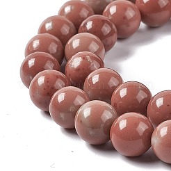 天然石翡翠ビーズ連売り  ラウンド  インディアンレッド  10~10.5mm  穴：1.2mm  約37個/連  15.75''（40センチメートル）&nbsp;G-I335-06C