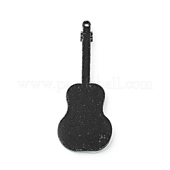 ギター形アクリルビッグペンダント  グリッターパウダー付き  ライトシアン  64x26x4.5mm  穴：1.5mm&nbsp;MACR-E002-02A