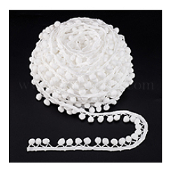 コットンリボン  丸い縁  ホワイト  7/8 ~1インチ（22~24mm）&nbsp;DIY-WH0580-33A