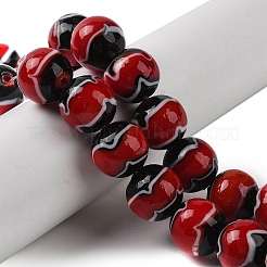手作りランプワークビーズ連売り  ラウンド  ファイヤーブリック  12mm  穴：1.8mm  約42~45個/連  18.50''~20.87''（47~53センチメートル）&nbsp;LAMP-P062-02A