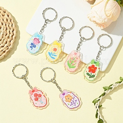 アクリルキーホルダー  鉄パーツ  ミックスカラー  8.8cm  6個/セット&nbsp;KEYC-FS00007