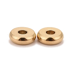 イオンプレーティング（IP）304ステンレススチールスペーサービーズ  ドーナツ  ゴールドカラー  8x2.5mm  穴：3mm&nbsp;X-STAS-F136-04G