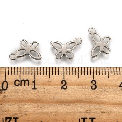 変色しにくい304ステンレススチール製昆虫チャーム蝶ペンダント  ステンレス鋼色  11x9x1mm  穴：1mm&nbsp;STAS-J014-19