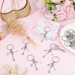 20Pcs Alloy Microphone & Musical Note Keychains&nbsp;KEYC-SC00045