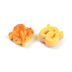 樹脂チャーム  模造パン  プラチナ鉄ループ付き  蝶クッキー  22x20.5x10mm  穴：2mm&nbsp;RESI-I061-05A