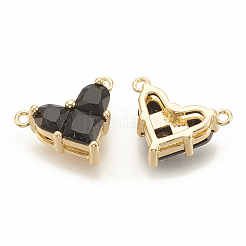Brass Cubic Zirconia Charms&nbsp;KK-S340-12G-02