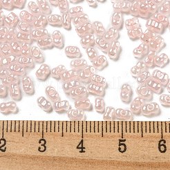 セイロンガラスシードビーズ  ピーナッツ  ラベンダーブラッシュ  4~4.5x2~2.5x2~2.5mm  穴：0.8~0.9mm  約10000個/ポンド&nbsp;SEED-K009-02B-29