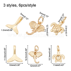 18Pcs 3 Style Brass Charms&nbsp;KK-CA0001-52G