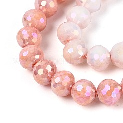 Anti-Tarnish Electroplate Glass Beads Strands&nbsp;GLAA-N056-6mm-07