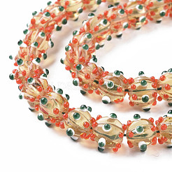 Transparent Handmade Bumpy Lampwork Beads Strands&nbsp;LAMP-T007-18-B06