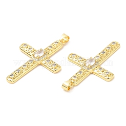 Rack Plating Brass Micro Pave Cubic Zirconia Pendants&nbsp;KK-A185-28G