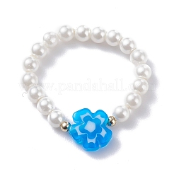Shell Pearl Stretch Finger Ring&nbsp;RJEW-TA00019
