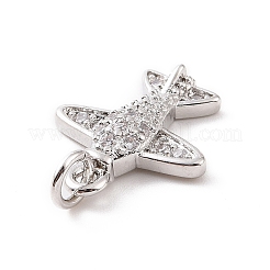Brass Micro Pave Cubic Zirconia Charms&nbsp;KK-C012-42P