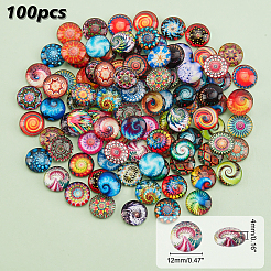 100Pcs Glass Cabochons&nbsp;GGLA-PH0001-34