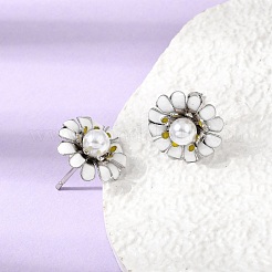 Brass Enamel Stud Earrings&nbsp;KK-CBA8324-27P-04