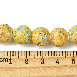 手作りランプワークビーズ連売り  ラウンド  オレンジ  12x11mm  穴：1.2mm  約33個/連  14.96''（38センチメートル）&nbsp;LAMP-A003-02B