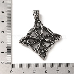 304ステンレスペンダント  ウィッチーズノットウィッカンシンボルチャーム  アンティークシルバー  47.5x39x8mm  穴：6x4.5mm&nbsp;STAS-U001-06AS