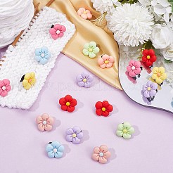 24色の樹脂製靴飾り8個  フラワーシューズバックルクリップ  ミックスカラー  23~24x23~24x14mm  3個/カラー&nbsp;DIY-CP0010-15
