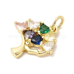 Brass Pave Cubic Zirconia Pendants&nbsp;KK-G554-17G