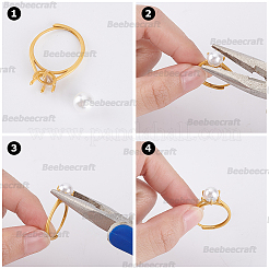 4Pcs Adjustable Brass Finger Ring Components&nbsp;KK-BBC0023-68