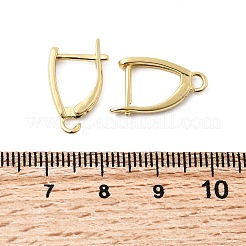 真鍮製フープピアスパーツ  カン付き  18KGP本金メッキ  16.5x11x3mm  穴：1.8mm  ピン：0.8mm&nbsp;KK-G542-11G