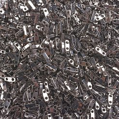 MIYUKIクォーターティラビーズ  日本製シードビーズ  2穴  （qtl190)ニッケルメッキ  5x1.2x1.9mm  穴：0.8mm  約2400個/50g&nbsp;SEED-X0054-QTL190