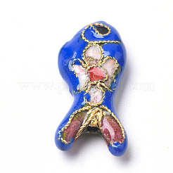手作り七宝ビーズ  魚  ミックスカラー  19.5x9x5~6mm  穴：1mm&nbsp;X-CLB-S006-05