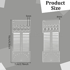アクリル編み定規  編みツール  長方形  透明  16x7x0.4cm  穴：5mm&nbsp;TOOL-WH0125-93