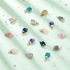 16Pcs 8 Color Druzy Resin Pendants&nbsp;RESI-FH0001-36