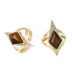 Brass Micro Pave Cubic Zirconia Cuff Rings for Women&nbsp;GG-CBA7610-11G-01