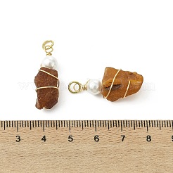 Gradient Color Natural Amber Copper Wire Wrapped Pendants&nbsp;PALLOY-JF05613
