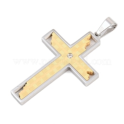304 Stainless Steel Rhinestone Pendants&nbsp;STAS-B137-06GP