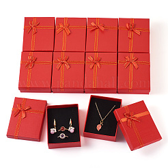 Rectangle Paper Jewelry Set Storage Boxes with Bowknot&nbsp;CON-TAC0014-04D