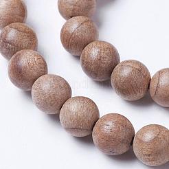 天然ウッドビーズ連売り  ラウンド  バリーウッド  7.5~8mm  穴：1mm  約46個/連  14.9インチ（38cm）&nbsp;WOOD-J001-02-8mm
