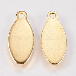 201 Stainless Steel Stamping Blank Tag Pendants&nbsp;STAS-G173-06G-7x15mm