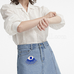 Evil Eye Felt Cloth Patches&nbsp;PATC-WH0007-05B