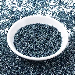 MIYUKIラウンドロカイユビーズ  日本製シードビーズ  (rr467) メタリックインディゴアイリス  11/0  2x1.3mm  穴：0.8mm  約5500個/50g&nbsp;SEED-X0054-RR0467
