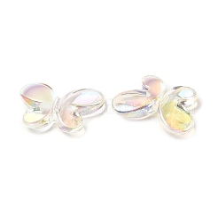透明UVメッキレインボー虹色アクリルビーズ  蝶  クリアAB  21.5x30x6mm  穴：2mm&nbsp;OACR-A021-02