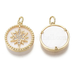 Brass Micro Pave Cubic Zirconia Pendants&nbsp;KK-R136-015-NF