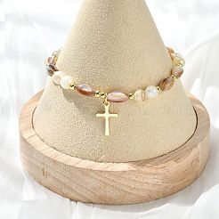 3Pcs 3 Styles Cross 201 Stainless Steel Charm Bracelets&nbsp;BJEW-JB14028