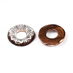 手作りの磁器のペンダント  リング  ファンシーアンティーク施釉磁器  キャメル  51~52x10.5~11mm  穴：21mm&nbsp;PORC-T133-55