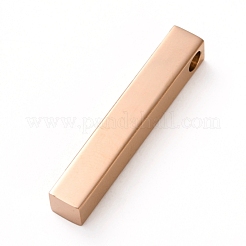 304ステンレスペンダント  バー/長方形  ローズゴールド  30x5x5mm  穴：3mm&nbsp;STAS-A048-02A-RG