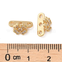Brass Micro Pave Clear Cubic Zirconia Slide Charms&nbsp;KK-P239-19G