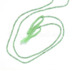 天然石グリーンアベンチュリンビーズ連売り  染め  多面カット  ラウンド  2mm  穴：0.5mm  約170~180個/連  12.9インチ〜13.3インチ（330~340mm）&nbsp;G-G914-2mm-26