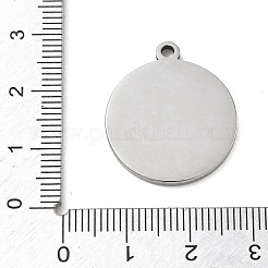 ステンレスペンダント201個  フラットラウンドのチャーム  ステンレス鋼色  太陽  24.5x21.5x2mm  穴：2mm&nbsp;SA-CBA3D3A-05P-12