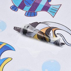 PVC紙製防水ウォールステッカー  魚  カラフル  190x145x0.3mm  約6個/セット&nbsp;PL-CBA0EC6-03