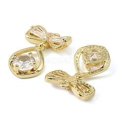 Brass Micro Pave Cubic Zirconia Pendants&nbsp;KK-C107-20B-G