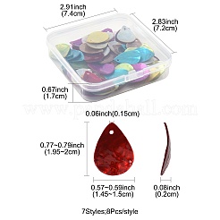 56Pcs 7 Colors Spray Painted Natural Akoya Shell Pendants&nbsp;BSHE-FS0001-09